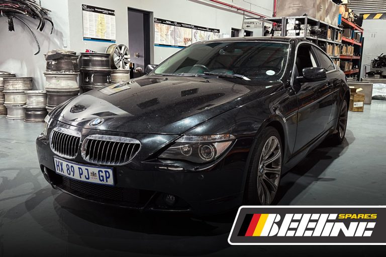 BMW 6 Series E63 650i Stripping for spare parts front angle view