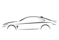 Minimalist outline drawing of BMW 4 Series sedan