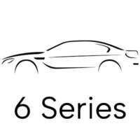 Minimalist outline drawing of BMW 6 Series coupe